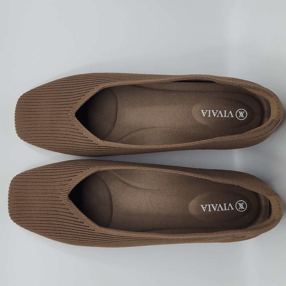 Vivaia Square Toe V- Cut Flats (Margo 2.0), 8.5 W, Espresso, New Without Box - Picture 6 of 7